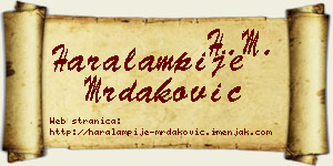 Haralampije Mrdaković vizit kartica